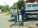 Jr Buckwheat and some grumpy fart with the catch of the day...Warrenton, spring 03