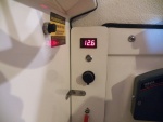 Here is the battery gauge in action.  I can use it to monitor the house battery in the evening.  It is controlled by the push button switch beneath it.