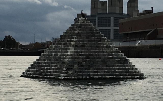 Modern sculpture on the Boston waterfront.