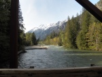 The view from the Stehekin River bridge, about 5 miles up the road from the marina.