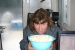 Popcorn for breakfast cause ya can and it won't stop raining and...break out the rum!