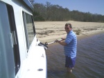 beached in  the Aplachicola river washing down the boat 