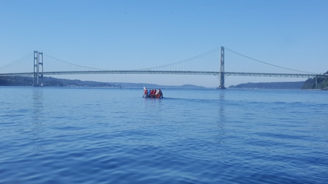 Tacoma Narrows Bridge + Native Canoe