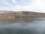 Even in the calmer parts of the river, boils of water would surface and make a disturbing splash.  Watching my sonar, I saw that there were underwater basalt formations that changed depths instantly from 40 to 25 feet and back again.  That is what causes the chaotic boils on the surface.