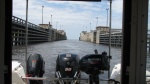 One of 4 locks on the waterway.  This one was open, another dropped 14 ft.