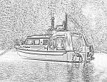 Daydream at Anchor at Von Donop Inlet Charcoal
