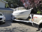 In driveway to load up and install GPS and VHF before heading out on Maiden Voyage