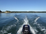 Cruising around Hope Island in the dinghy.  Picked up this 3.5 Tohatsu at a swap meet a month ago for $300 and it does quite well on the 9 foot dinghy.