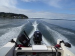 It was flat calm all the way from Edmonds to Hope Island.  I cruised at around 4200 RPM, took almost 2.5 hours.
