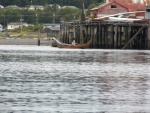 The local ferry.  The house on pilings behind the canoe (with a broken down plane next to it) was interesting.