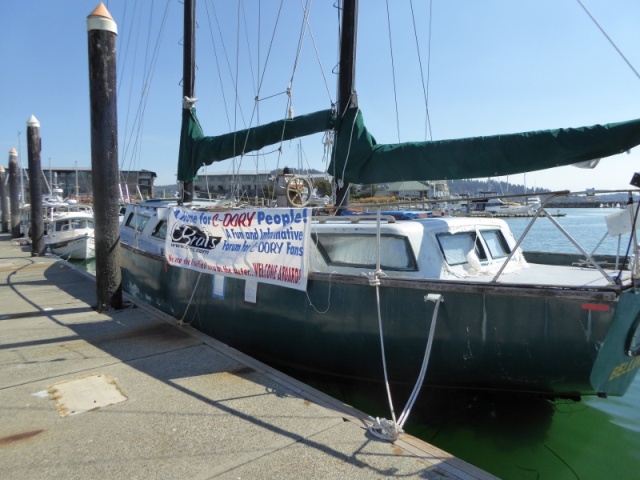 Derelict vessel great for hanging banner and protection from the sunday wind!