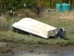 Best method for storing your boat to keep rain water out.