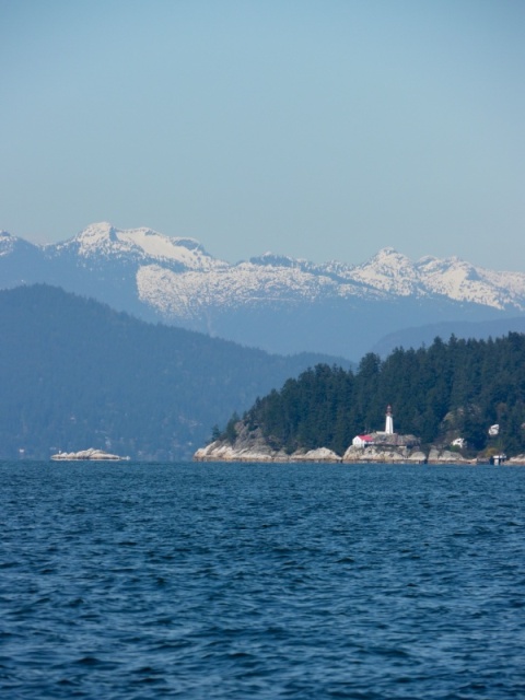 View of Point Atkinson while trying to catch a salmon.