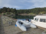 Inflating the dinghy on the dock - Sucia is a big island and it's quicker to motor to the other side of the island than to walk!