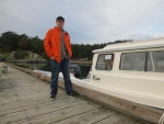 A quick first photo with the new boat before heading out in the dinghy