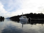 Arriving back at the dock in Fossil Bay, hoped to find some other boats by now, guess not.