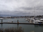 Saturday was a different story. This was taken before the whitecaps in the marina that were even bigger than the ones in August! Eventually had to pull the boat up closer for some protection from the float plane dock from the waves!