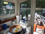 After the Bellingham CBGT, making breakfast at Cypress Island Sunday morning