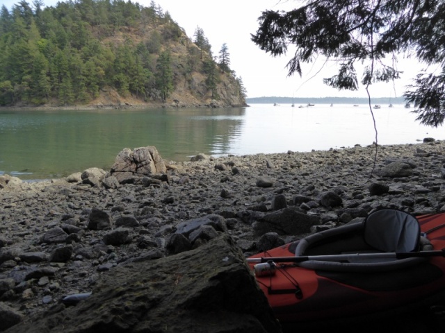 Kayak on shore to go for a little walk