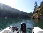 Leaving Eagle Harbor. Just as I pulled away from the buoy, another 22' cruiser snagged it!