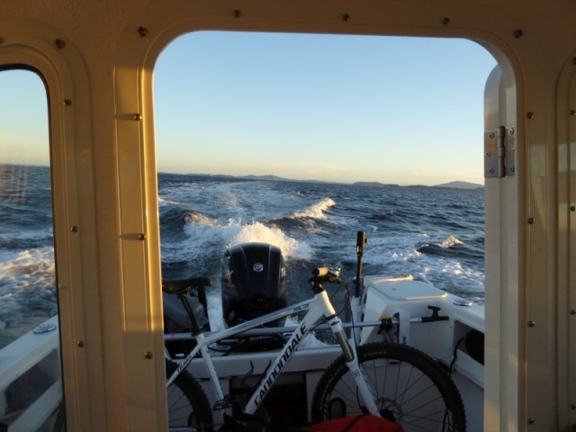 Crossing a slightly breezy Bellingham Bay Thursday night