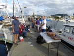 Pizza on the dock Friday night, thanks to Brock and Greg!
