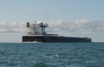 1000 foot laker heading into Lake Huron from the St. Mary\'s River