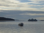 San Juan Island ferry etnering Friday Harbor Northwest of Turn Island