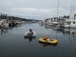 JohnF and Aven in the dinghies