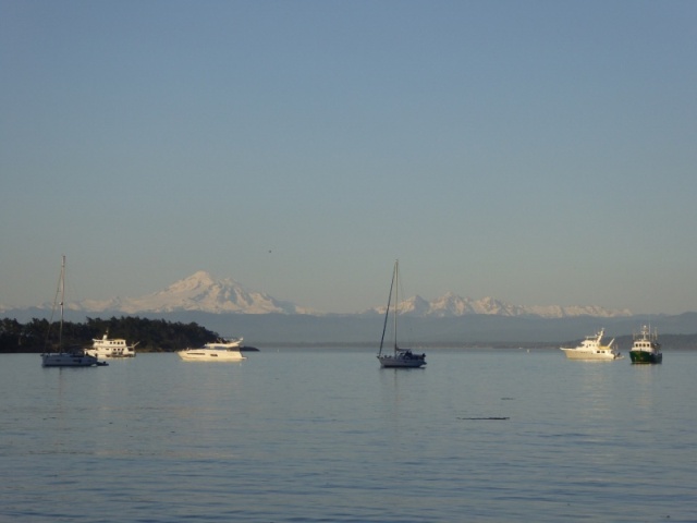 A view of Mount Baker from Echo Bay on Friday night