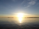 Sunset behind Patos Island from Shallow Bay