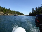 There used to be two buoys at Patos, now only one. Two commercial boats are tied to it, which is against state park regulations.