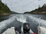 Going through Surge Narrows about an hour before slack water, only flowing at 4 knots but still fun