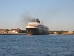 Car ferry Badger leaving Ludington Harbor for Wisconsin. The last remaining boat from a fleet of many. 
