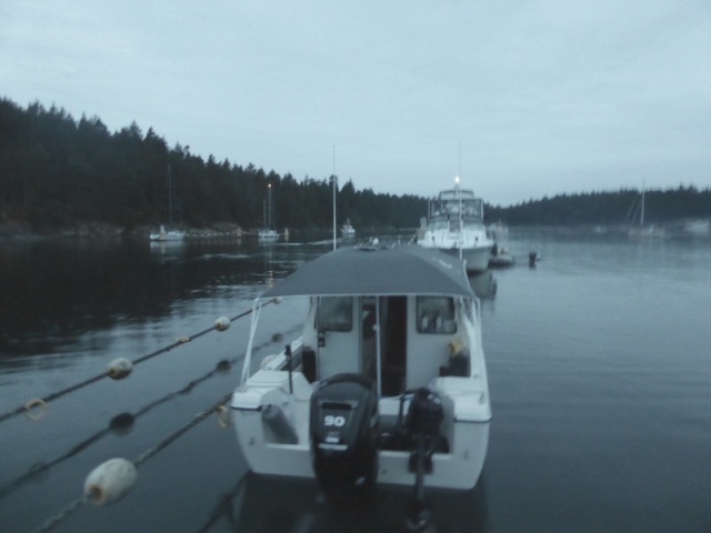 On the linear moorage in Echo Bay for the night