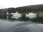 Echo Bay linear moorage, with friends in the Four Winns