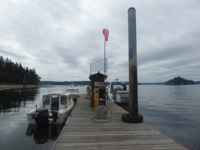 Fuel dock at Deer Harbor at a minus 3' tide. Still a good 8 feet on the inside of dock.