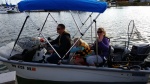 Greg, Cindi & Aven in Cindi\'s new dingy 2017