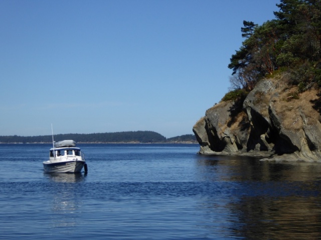 Brock arriving at Matia, just back from his Week-long Gulf Island adventure