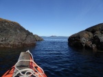 There are many large rocks to paddle in and out of along Cape St Mary on the SE end of Lopez
