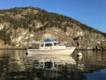 Experimented with a new method for tying to the buoy- it seemed to work well to minimize the thumps in the night when it is calm. unfortunately I don't think this will work with the larger State Park buoys.