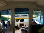 All set up to do some paddleboarding and kayaking. Also a rare Diana-on-boat sighting...sort-of.
