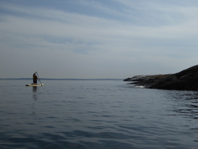 Looking out at a flat calm Strait of Juan de Fuca