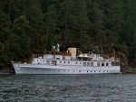 Vintage yacht in Maple Bay. Taconite, 125' 1930 yacht commissioned by the Boeing family. 
