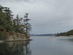 Looking at the campsite on the point from the Prevost dock.