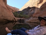 Jo-Lee at the end of the water Davis Gulch