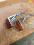 Hinges with 3 coats of spar varnish on the supports. Ready to be mounted.