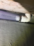PVC connects to flexible hose underneath so it has flexible connections on both ends.