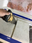 A small hand saw turned out to be the best tool for removing the styrofoam. 