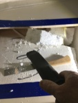 Used a Japanese Flush Cut saw to start the styrofoam removal.